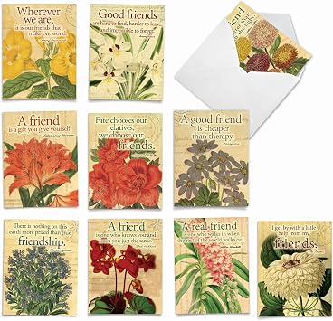 Best Card Co 10 Mini Boxed Notecards Say It with Flowers M1710BN