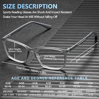 3 Pack Blue Light Blocking Reading Glasses for Men Spring Hinge Sport Square Reader TR90 Anti Glare Computer Glasses