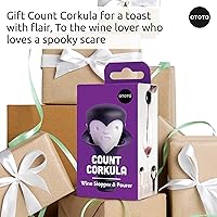 Vista 8 de OTOTO Tapones y vertedor de vino – Regalos de Halloween para amantes del vino, tapón de botella de vino espeluznante, accesorios góticos de vino