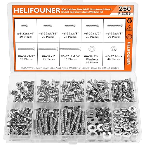 Miniatura 12 de 140 piezas #10-24 Phillips Tornillos de máquina de cabeza cacerola Kit surtido de tuercas y arandelas de rosca gruesa, totalmente roscado a máquina