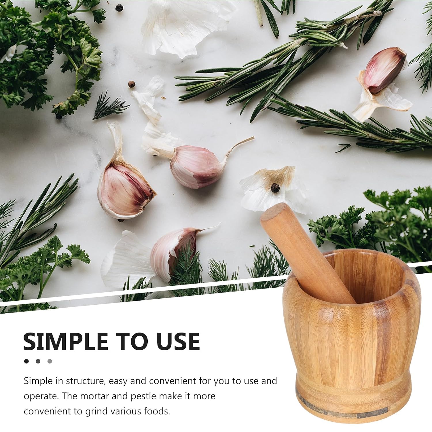 Garlic Bowl with Pestle Small Manual Garlic Masher Kitchen Mortar for Spice Crushing and Home Cooking Tool