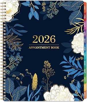 2026 Appointment Book - Weekly Appointment Book 2026, Jan 2026 - Dec 2026, 2026 Planner, 9" x 11", Planner 2026 with Tab, Half Hour 30 Mins Interval