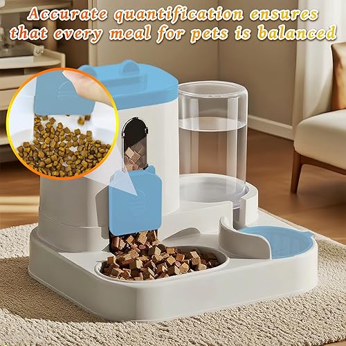 Miniatura 4 de Gravity - Comedero automático para gatos y dispensador de agua, 2 en 1, paquete de 2 unidades de autoalimentación de gran capacidad para perros