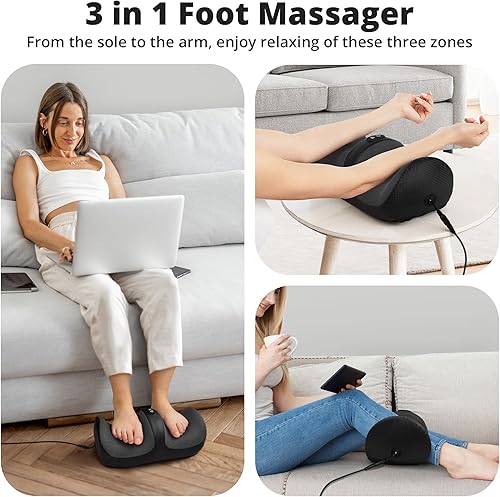 Miniatura 3 de Medcursor - Masajeador de pies Shiatsu con calor  Masajeador de pies y pantorrillas con rodillo de masaje, masaje profundo para fascitis plantar,