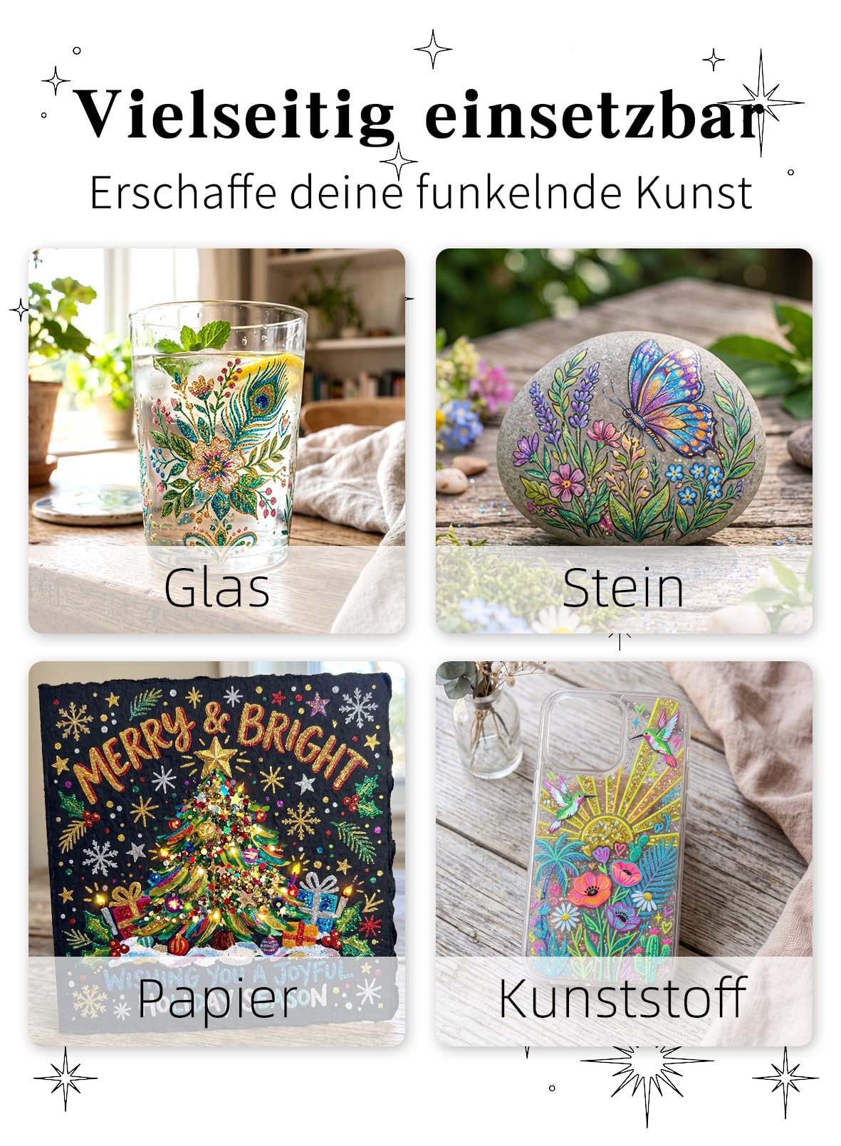 AEDAGA 60 Pack Glitzerstifte Doppelspitze, 120 Farben Glitzer Filzstifte