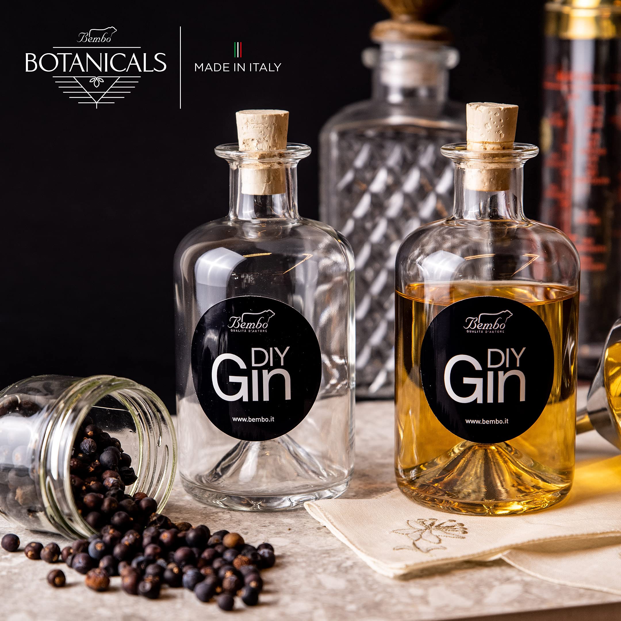 Kit Gin Tonic – Créez Votre Propre Gin – 9 Plantes Et Épices Essentielles Pour Votre Gin Tonic - Made In Italy - Un Ensemble Complet Dans Des Pots En Verre Élégants - Un Cadeau Pour Toute Occasion
