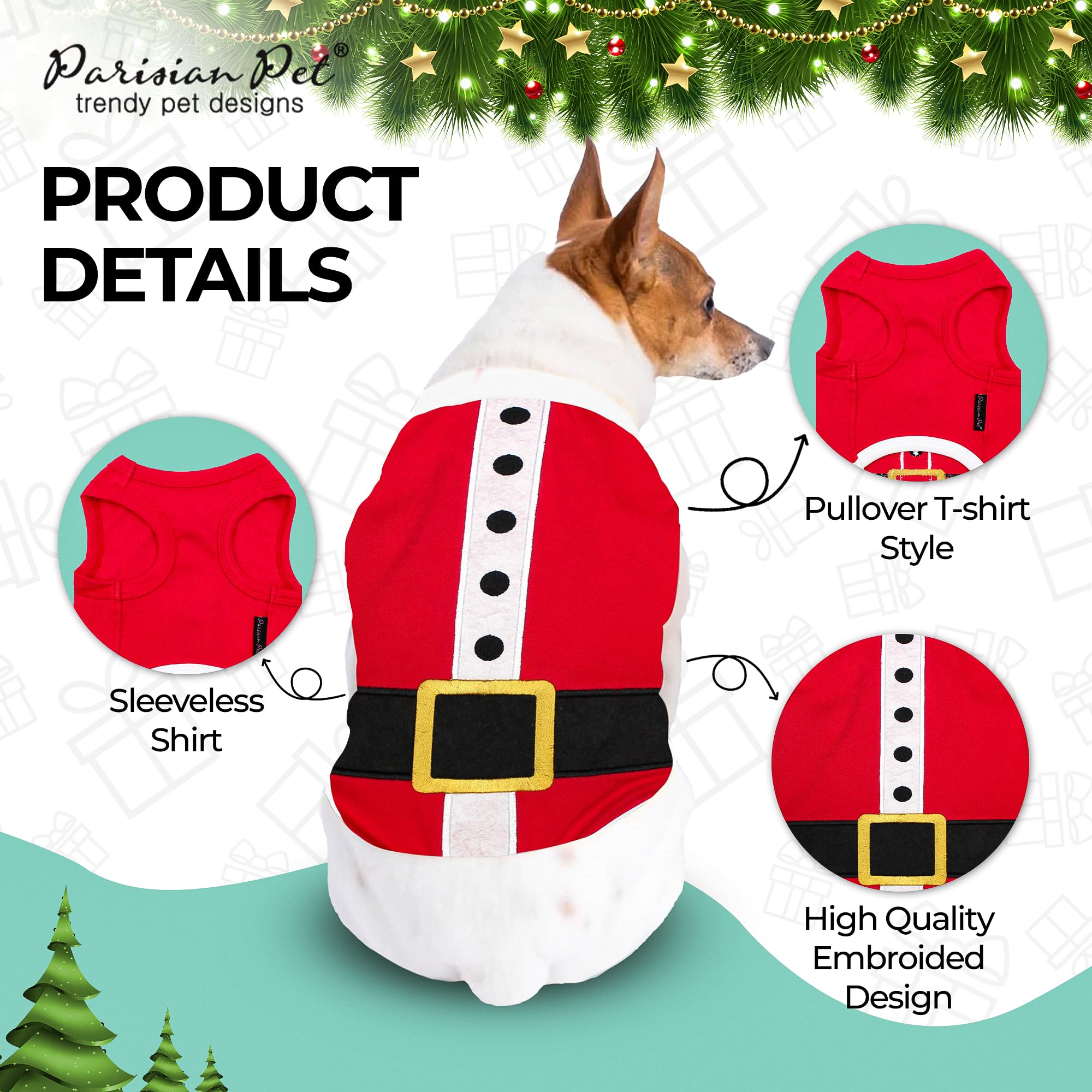 Parisian Pet Funny Christmas Holiday Dog Cat Pet Shirts Tee Tanks, Naughty or Nice, Santa Outfit, Elf Size, Santa's Helper - Image 3