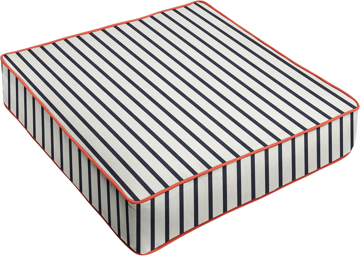 Sorra Home Trupedic 25 in x 25 in x 5 in Deep Seating Cushion - Corded Indoor/Outdoor Bristol Bench Cushion, Sunbrella - Lido Indigo