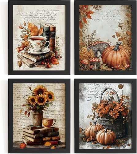 Vista 16 de WXHUM Juego de 4 impresiones artísticas de pared de libro de esqueleto gótico, mariposa, vintage, oscuro, academia, Halloween, calavera