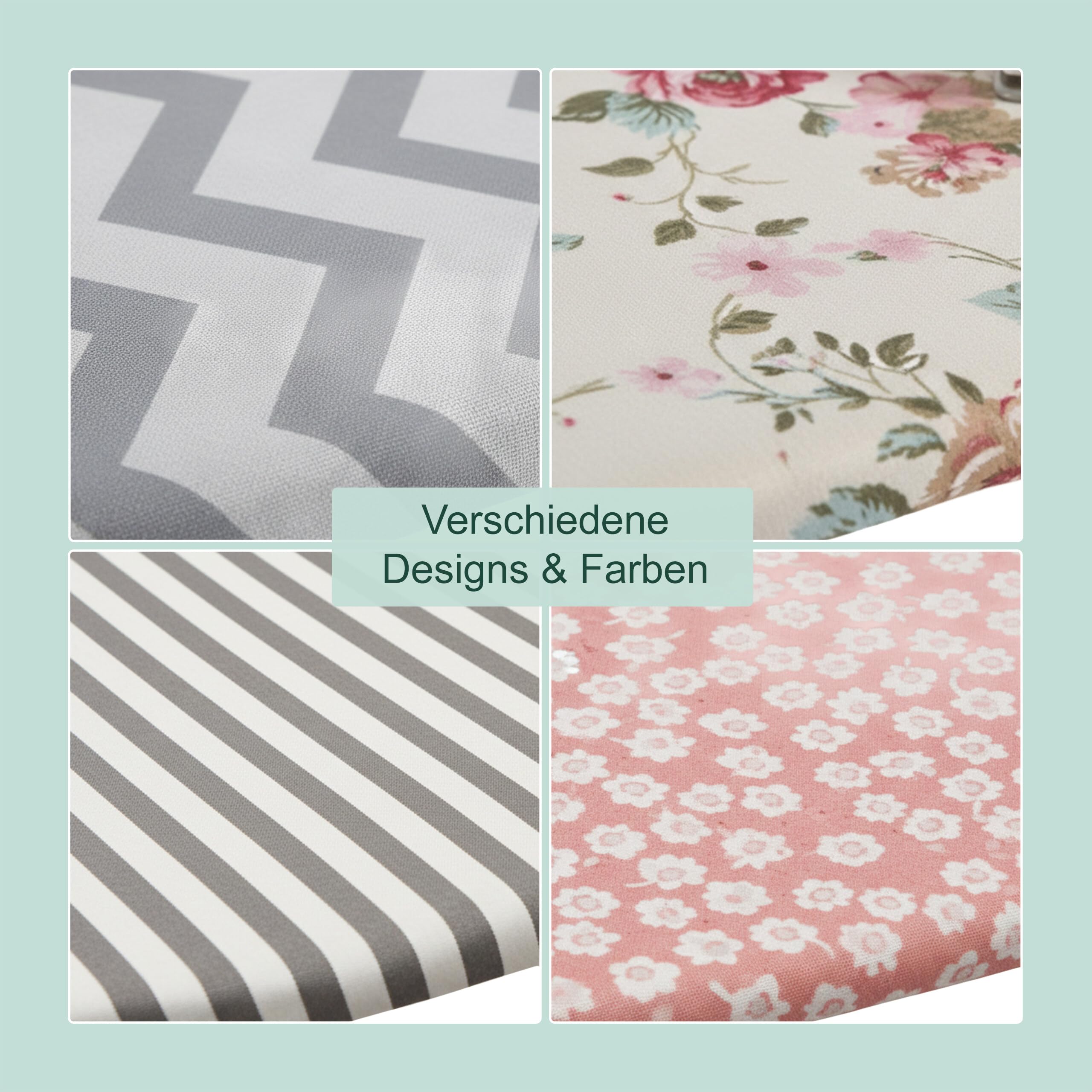 Relaxdays Bügelbrett für Dampfbügeleisen, 110x33 cm, höhenverstellbar, klappbar, Ablage, Bügeltisch gestreift, grau-weiß