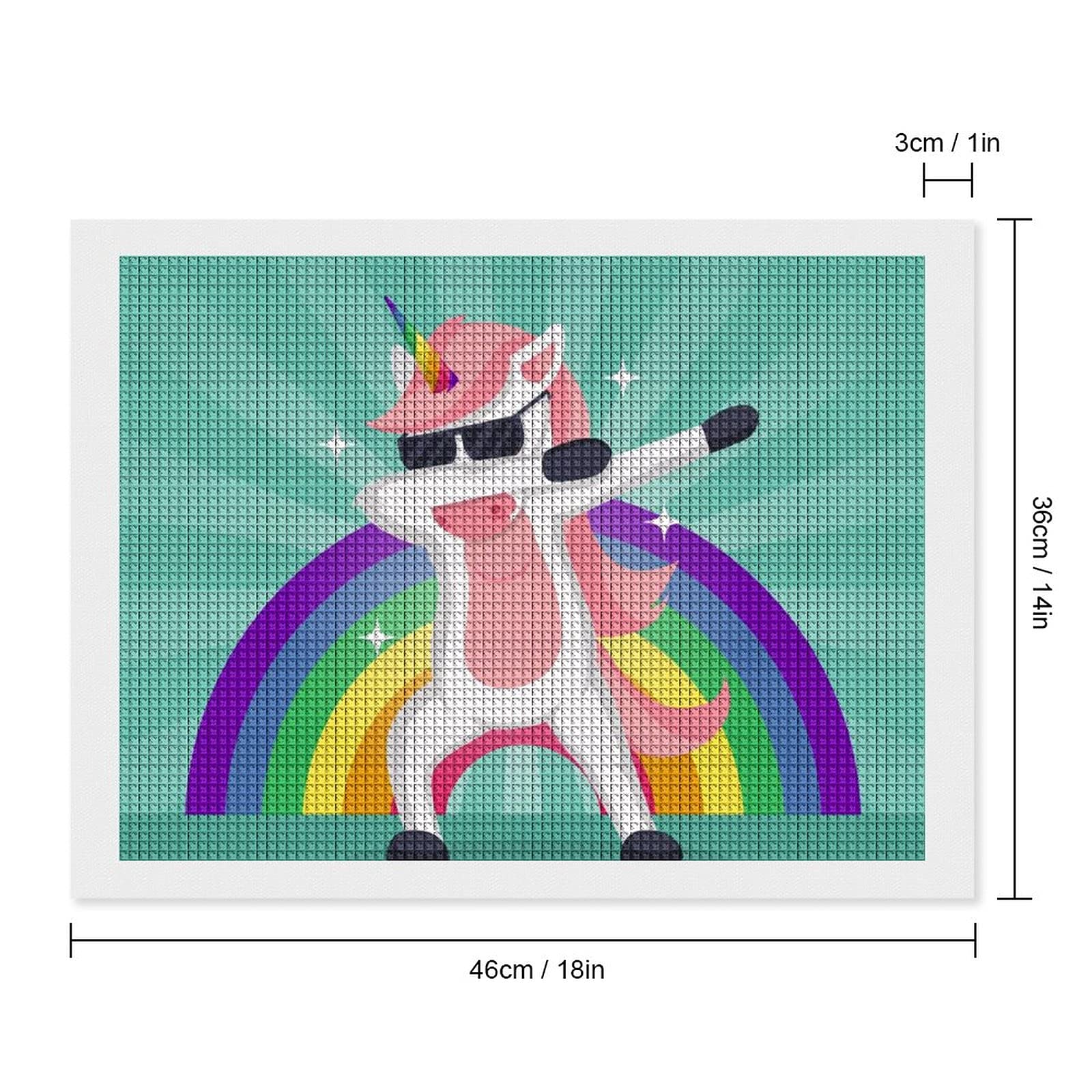 Diy 5D Diamond Painting Di Numero Kit Completo Drill Arcobaleno Unicorno Blu Diamante Quadrato Strass Ricamo A Punto Croce Per Casa Decorazione Murale 30x40cm