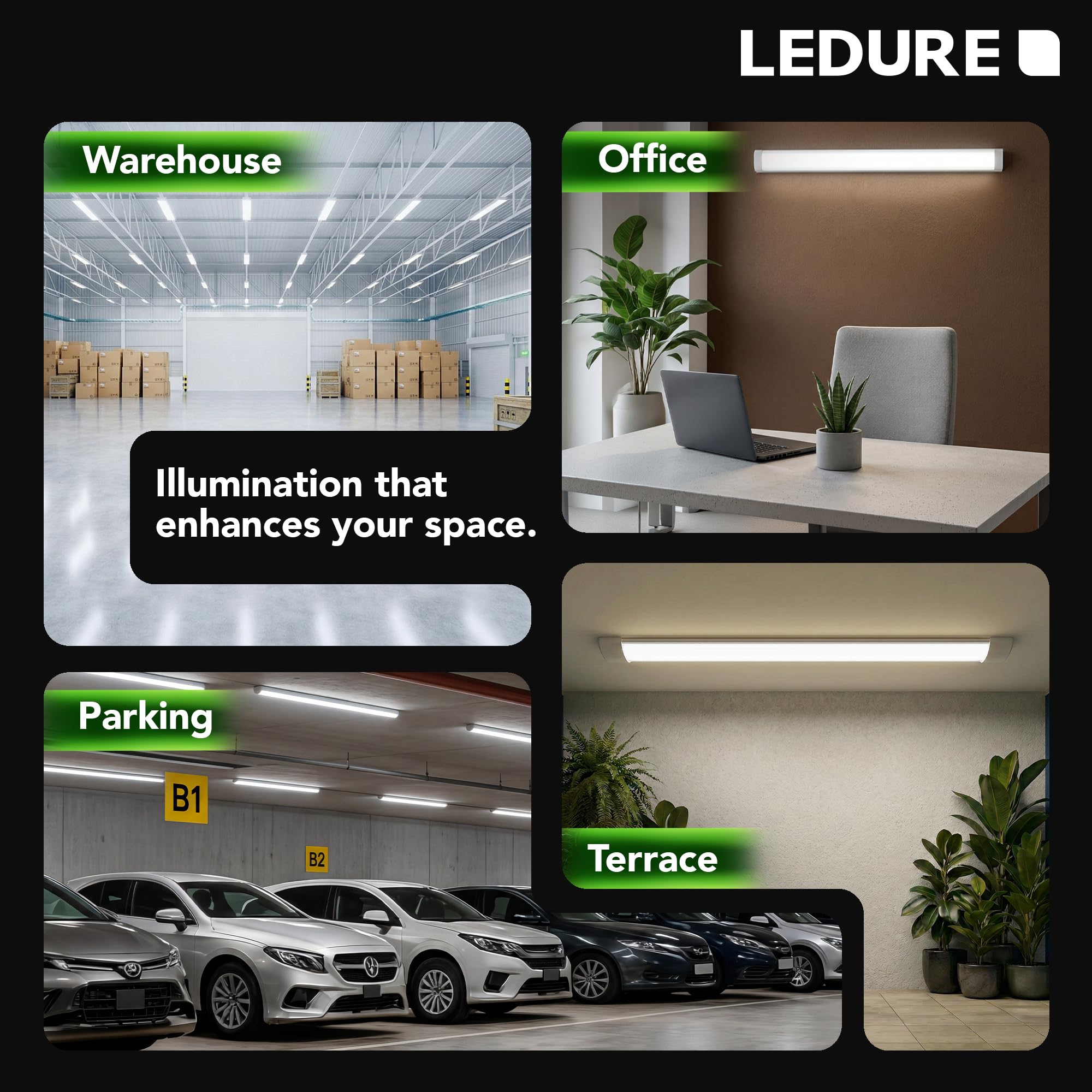 LEDURE Comet 100W LED Batten - Bright Home & Office Light -5