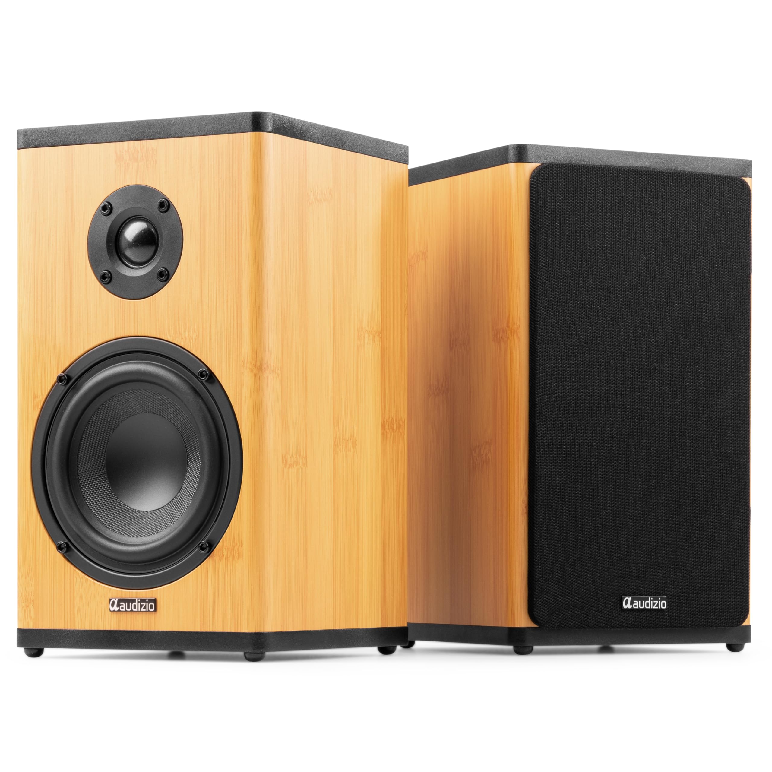 Audizio BS20 Paire Enceintes Bibliothèque Actives BT sur Batterie 50W RMS, Hi-FI sans Fil, Enceintes Rechargeables Salon Bureau, Finition Bambou - Les Beatles, Paul McCartney, John Lennon, RIngo Starr, George Harrison Audizio BS20 Paire Enceintes Bibliothèque Actives BT sur Batterie 50W RMS, Hi-FI sans Fil, Enceintes Rechargeables Salon Bureau, Finition Bambou