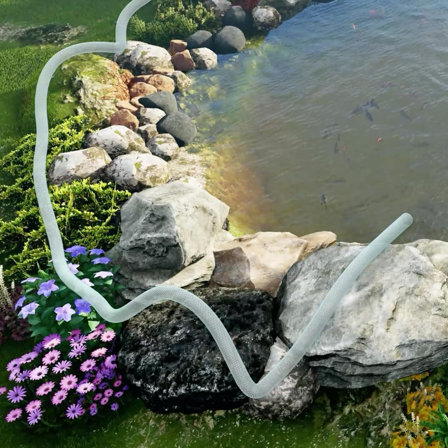 Alpine Corporation 100' Braided PVC Tubing with 3/8" Inside Diameter for Ponds and Fountains, Clear