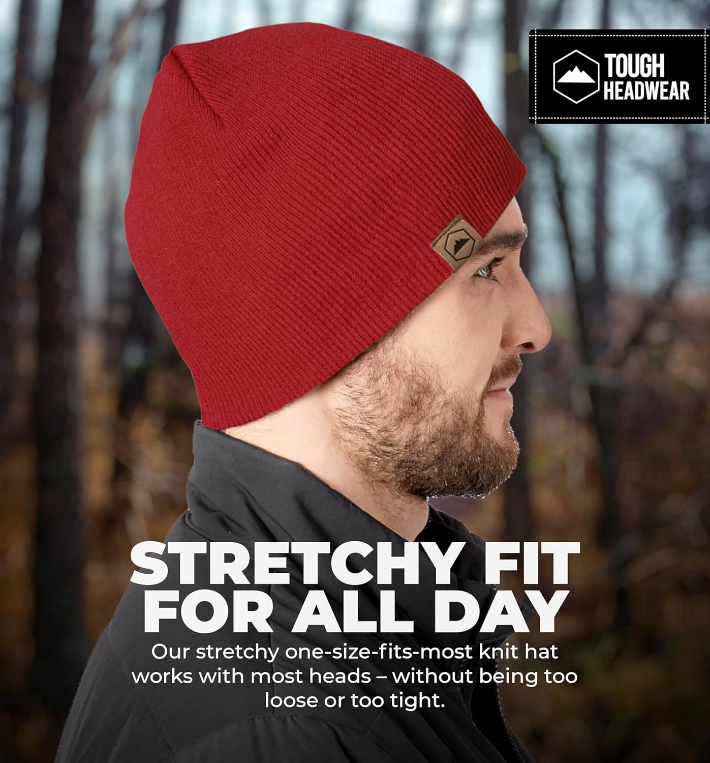 Tough Headwear Daily Knit Beanie Hat - Warmth Beanie for Women - Stretch Fit Mens Winter Hat - Durable Acrylic Winter Caps - Image 5