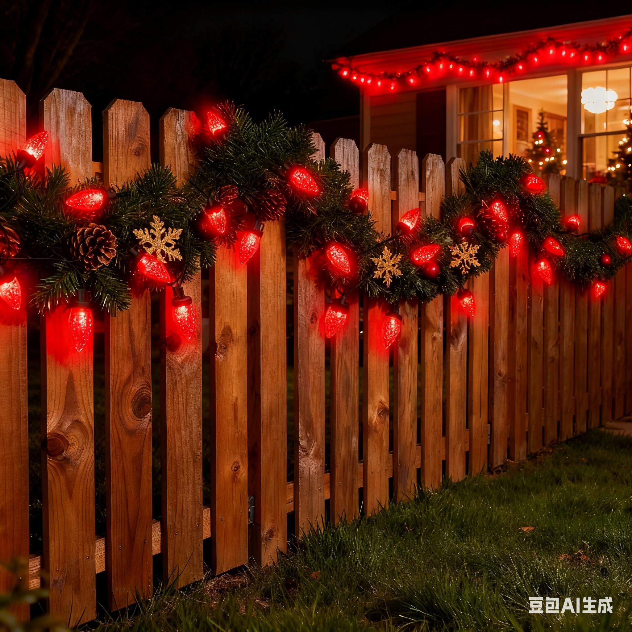 Tira de 50 luces LED de 33 pies, 8 modos de iluminación, luces de Navidad C9 para exteriores, impermeables, extensibles, para interiores y exteriores, techo, patio, hogar, decoración de