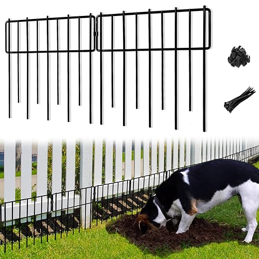 Animal Barrier Fence, 19 Pcs 12In(H) x 20.5Ft(L) Upgrade 1.26 in Gap Decorative Fences No Dig Fence for Rabbit and Dog, Rustproof Metal Wire Garden Fence Border for Garden Patio Landscaping
