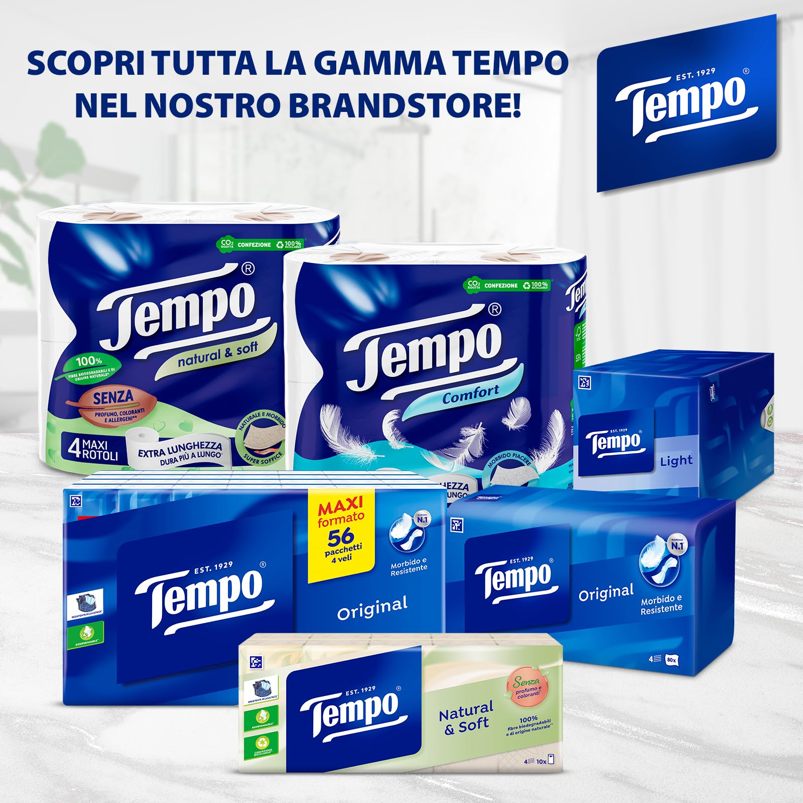 Tempo Carta Igienica Comfort, Morbida E Resistente - 48 Maxi Rotoli