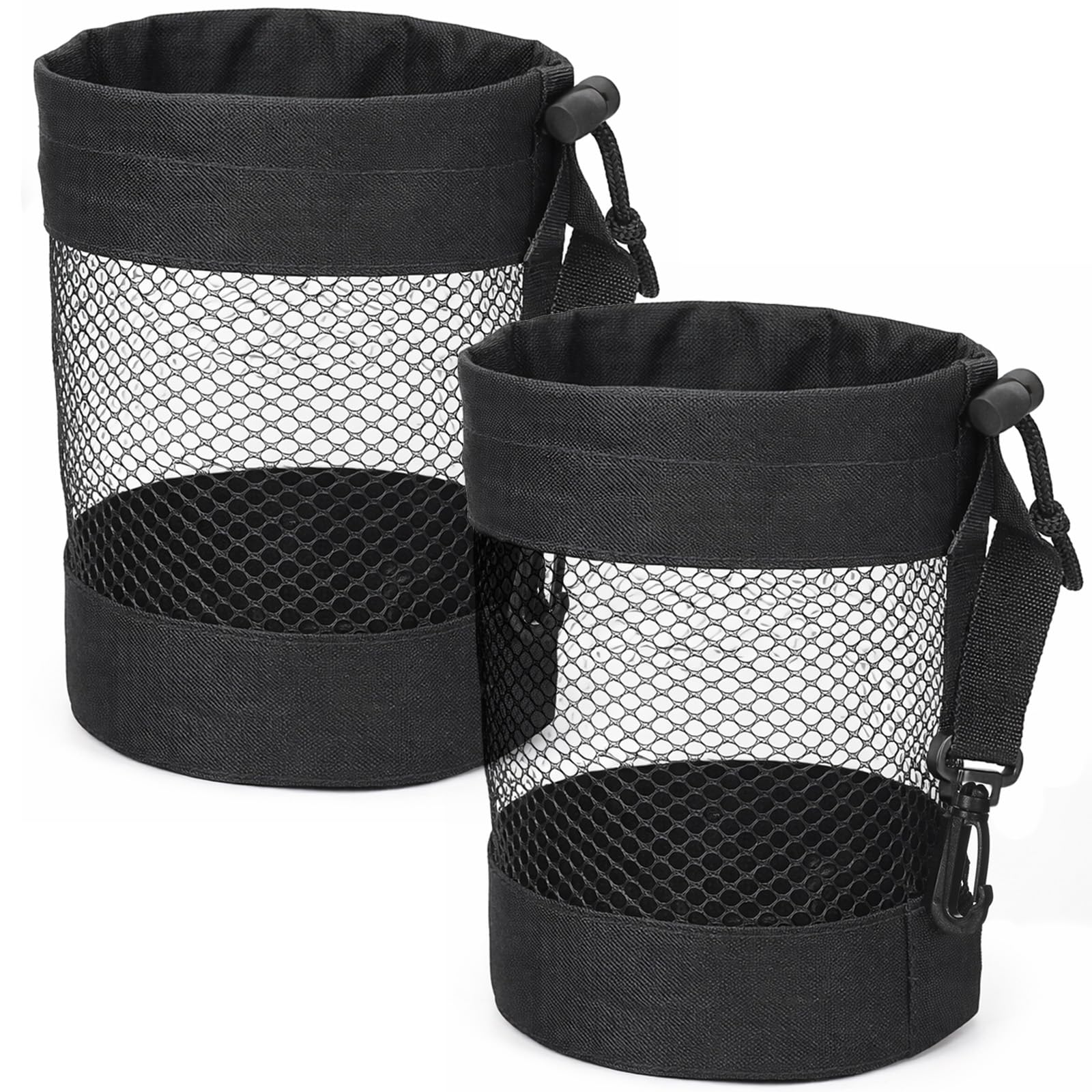 Thinp 2 Pcs Mesh Golf Ball Bag with Drawstring, Nylon Mesh Golf Pouch Bags Drawstring-Golf Shag Bag Organizer Sack for Golfs Ball Storage Tennis Beach Travel (M)