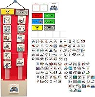 Vista 17 de Programa visual para niños – 133 tarjetas de plástico duraderas con imágenes y monedas con lazo suave Tabla de rutina diaria y recompensas por