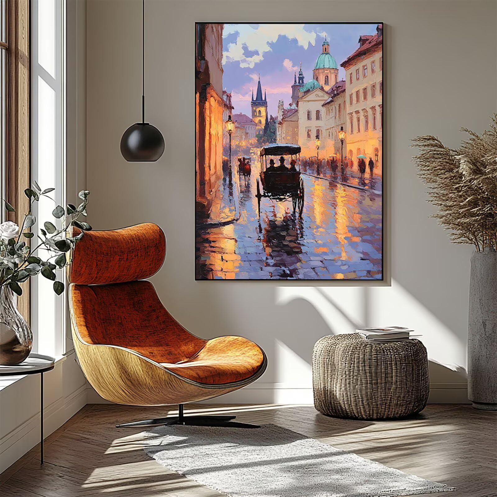 Malowanie po numerach, dla dorosłych – zestawy do malowania po numerach, widok ulicy, hobby DIY dla dorosłych i kobiet, artykuły plastyczne, 81 x 100 cm, sztuka ścienna, wyrazistość kolorów, płótno do