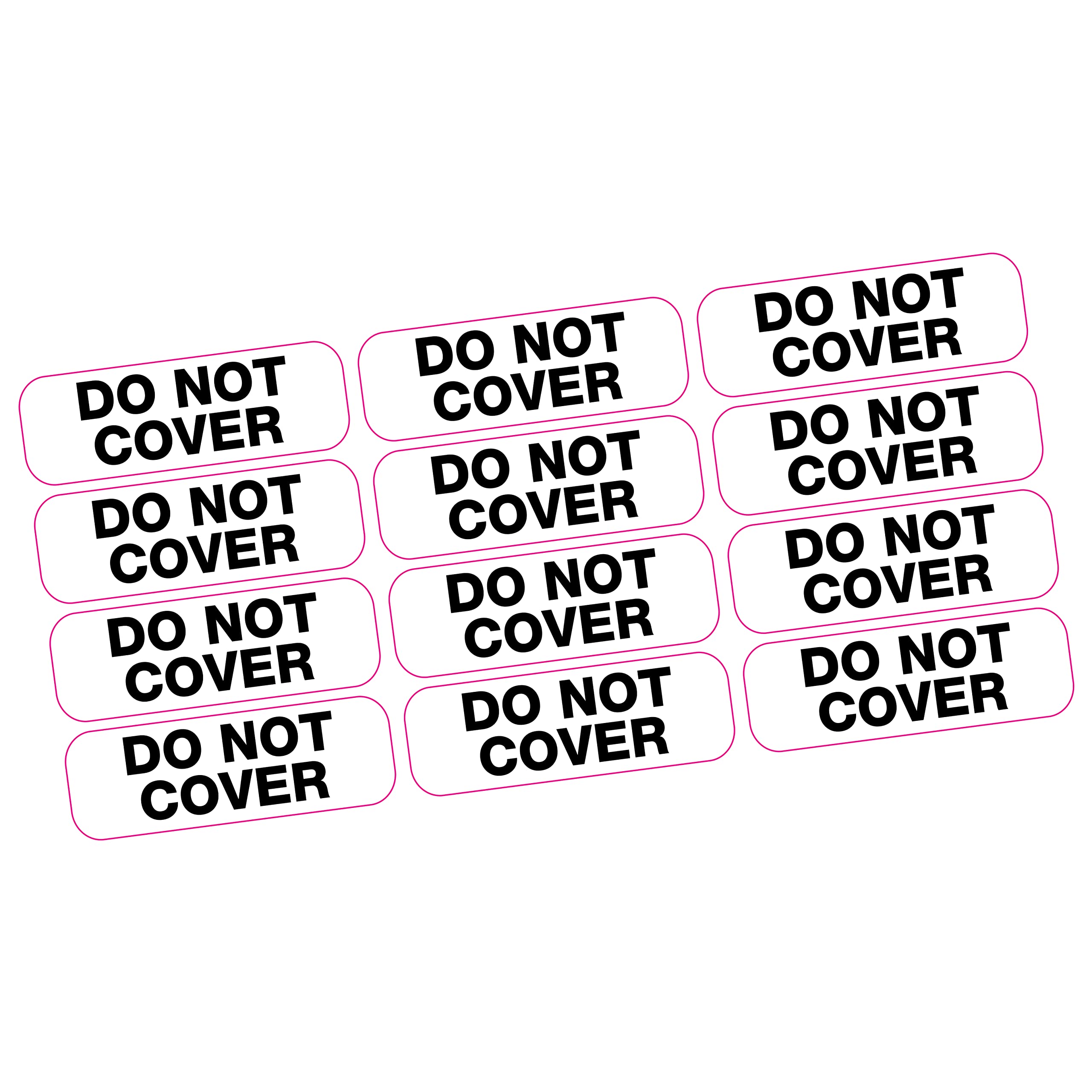 Printwhizz Full Colour Ltd 12X Do Not Cover Switch Socket Plug Heater Black On White Vinyl Sticker Label For Home Shop Business Indoor Or Outdoor Use