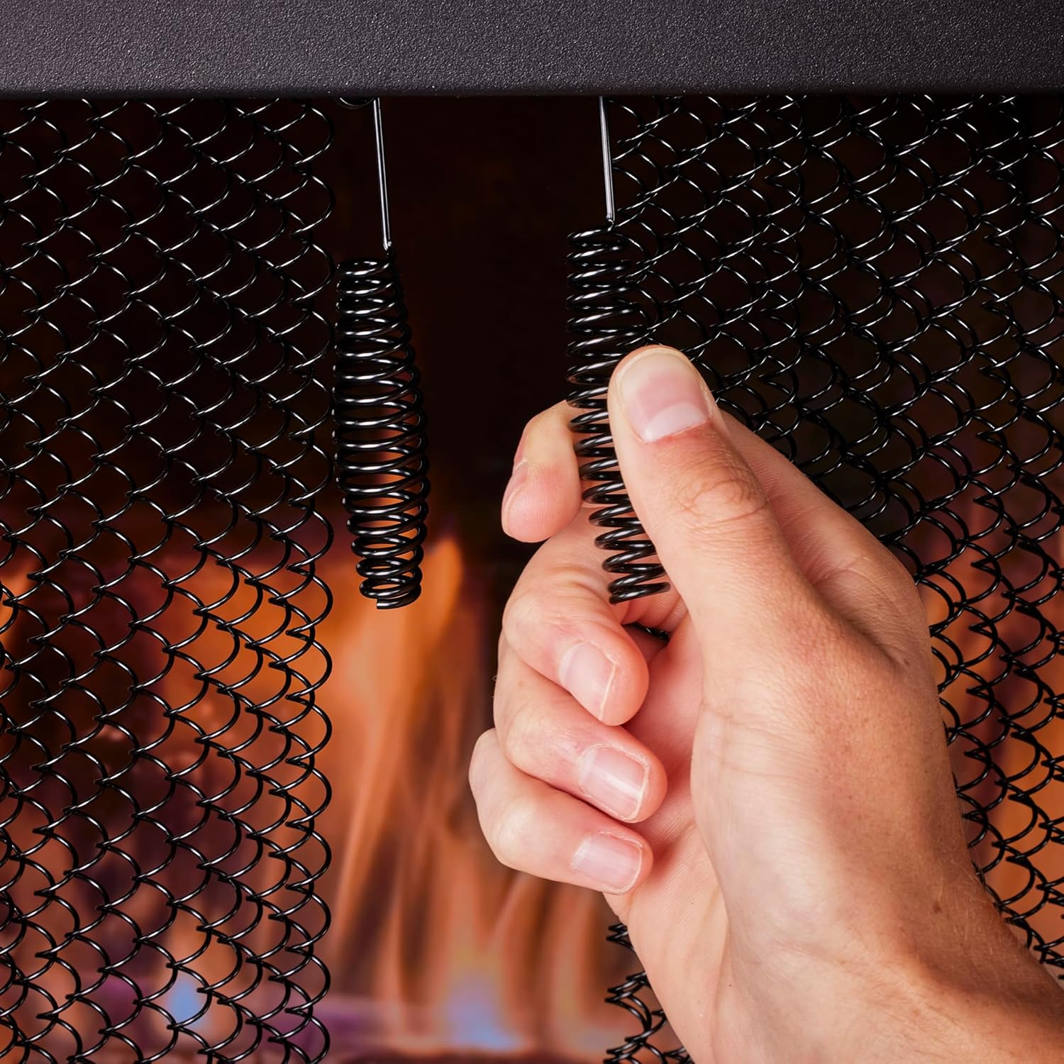 UniFlame, C-6820, 48 in. x 20 in. Fireplace Spark Screen, Rod Kit Not Included