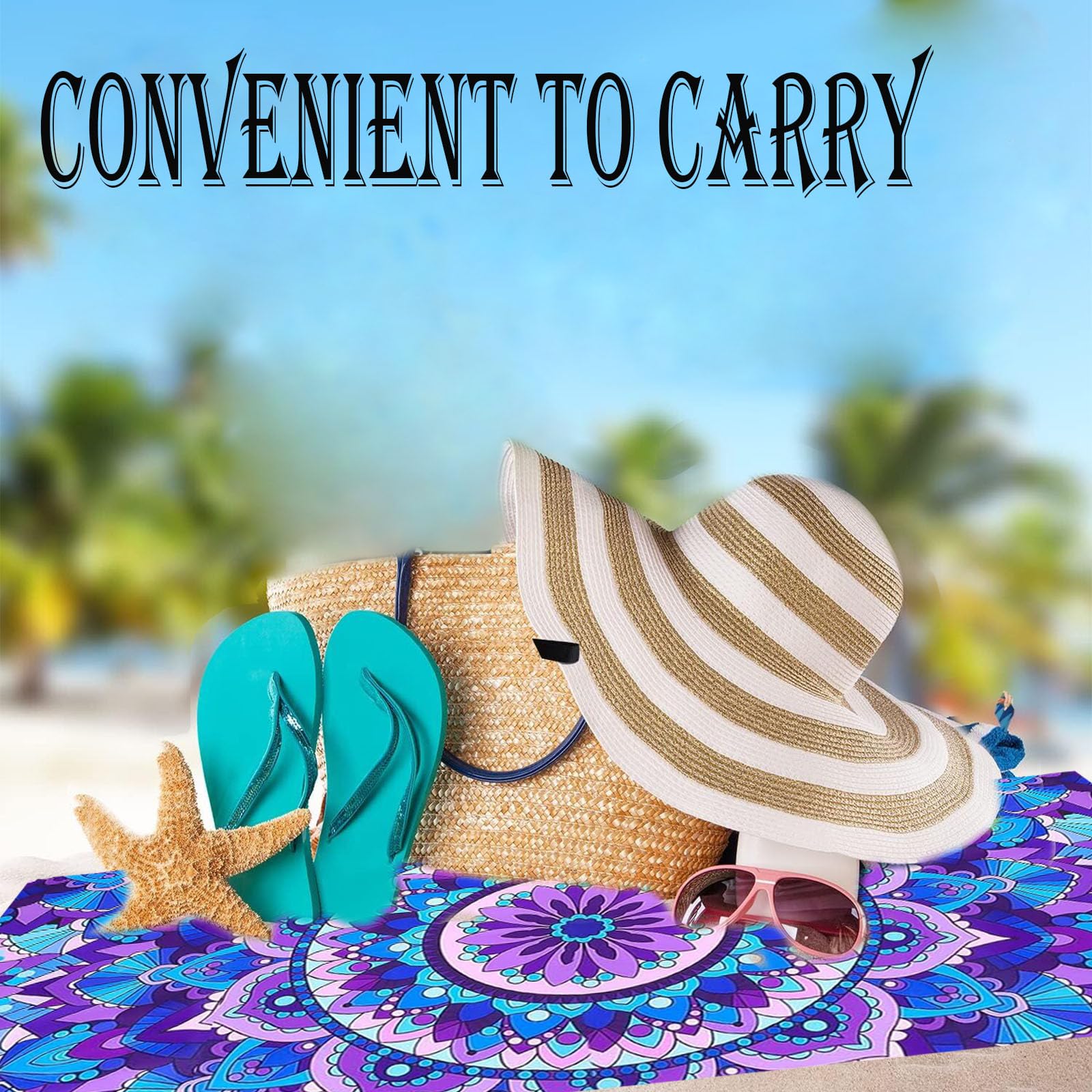 Large Thin Microfibre Beach Towel with Bag for Adult Men Women,160x90cm Mandala Beach Towels Quick Dry Sand Free Lightweight Swim Bath Towel for Travel,Swimming,Pool,Holiday,Camping,Yoga,Gym Sport - Image 4