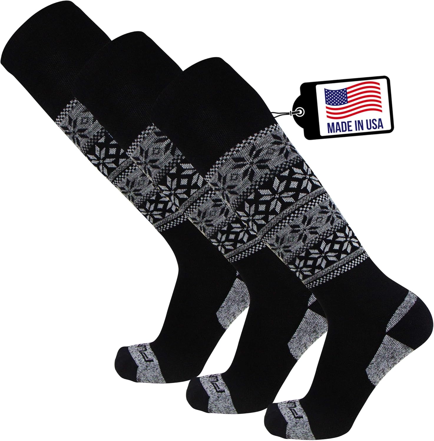 Pure Athlete Alpaca Ski Socks – Men Warm Wool Sock, Women Skiing, Snowboarding