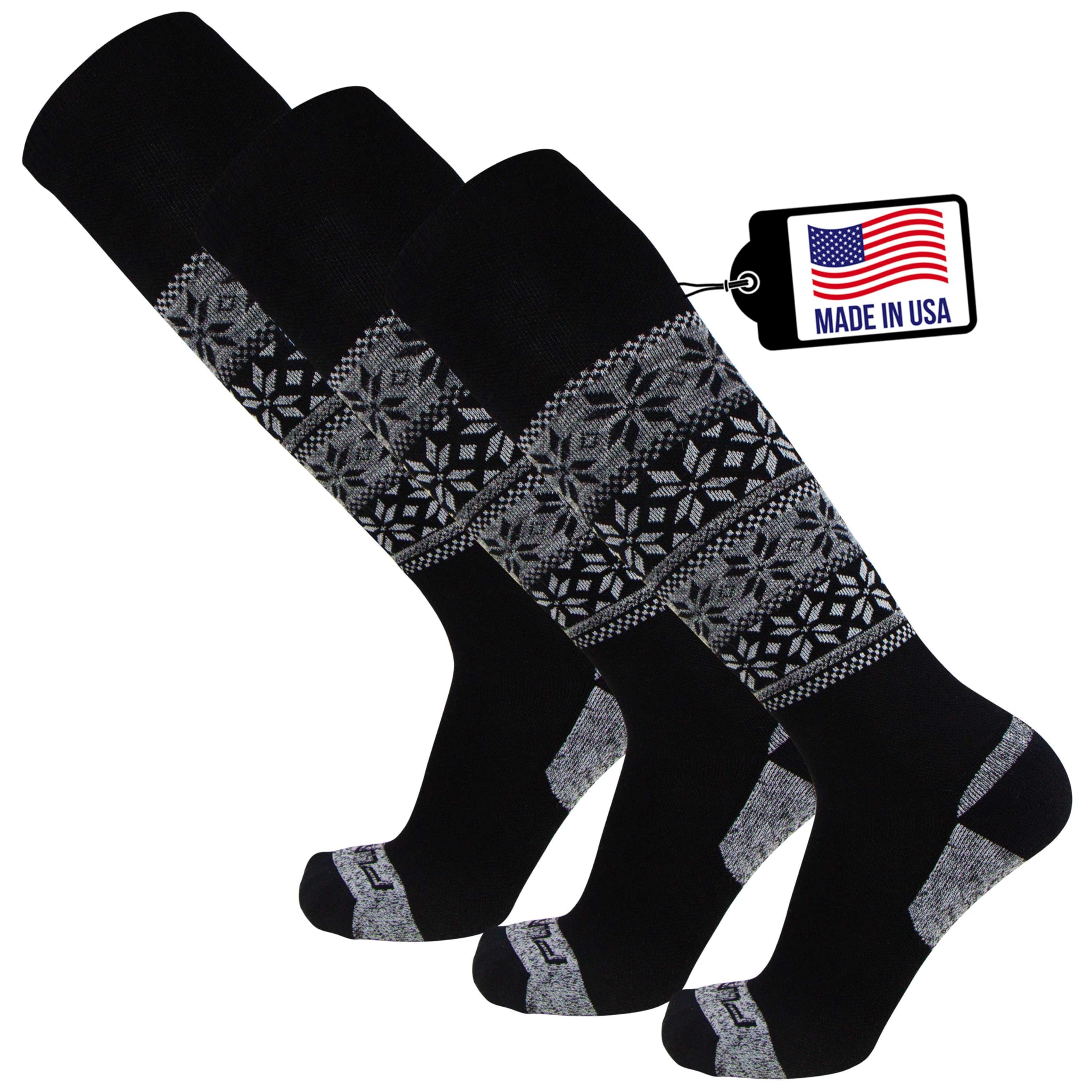 Pure Athlete Alpaca Ski Socks – Men Warm Wool Sock, Women Skiing, Snowboarding