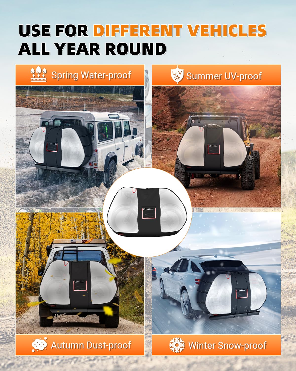 Funda para bicicleta al aire libre para transporte de 1/2 fundas para bicicletas en el estante trasero, impermeable, fundas de transporte para bicicletas en enganche de coche, almacenamiento de viaje