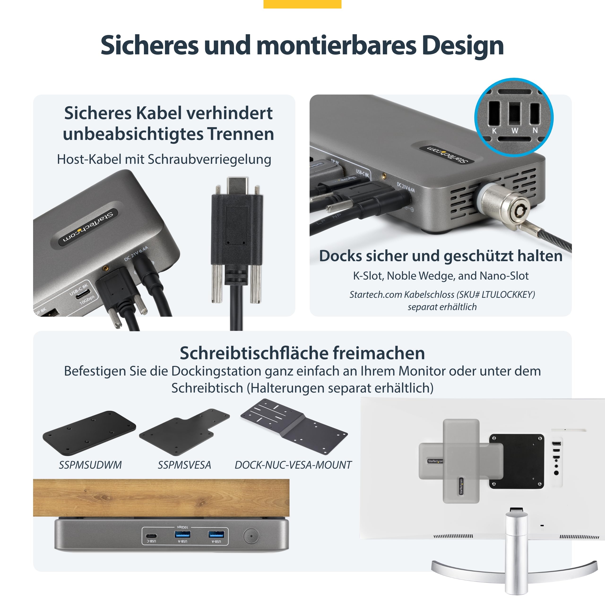 StarTech USB4 Universelle Dockingstation, Dual 4K 144Hz oder 8K 60Hz DP | Mac, Windows, Treiberlos, 2,5GbE, PXE-Boot, Wake-on-LAN, VESA, Thunderbolt 5, Kensington