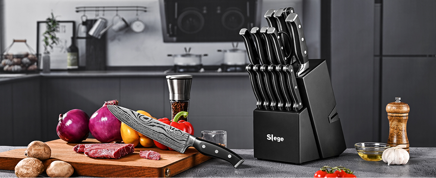 【約半額！2台セット】ケンジントン SlimBlade ＆ エレコム HUGE Amazon.com: Knife Set, Slege 18-Piece Knife Sets for Kitchen with
