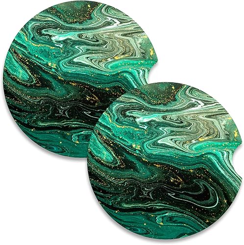 Miniatura 21 de Nipichsha Posavasos de automóvil para portavasos de automóvil, paquete de 2 posavasos de cerámica absorbente para bebidas, bonitos portavasos para