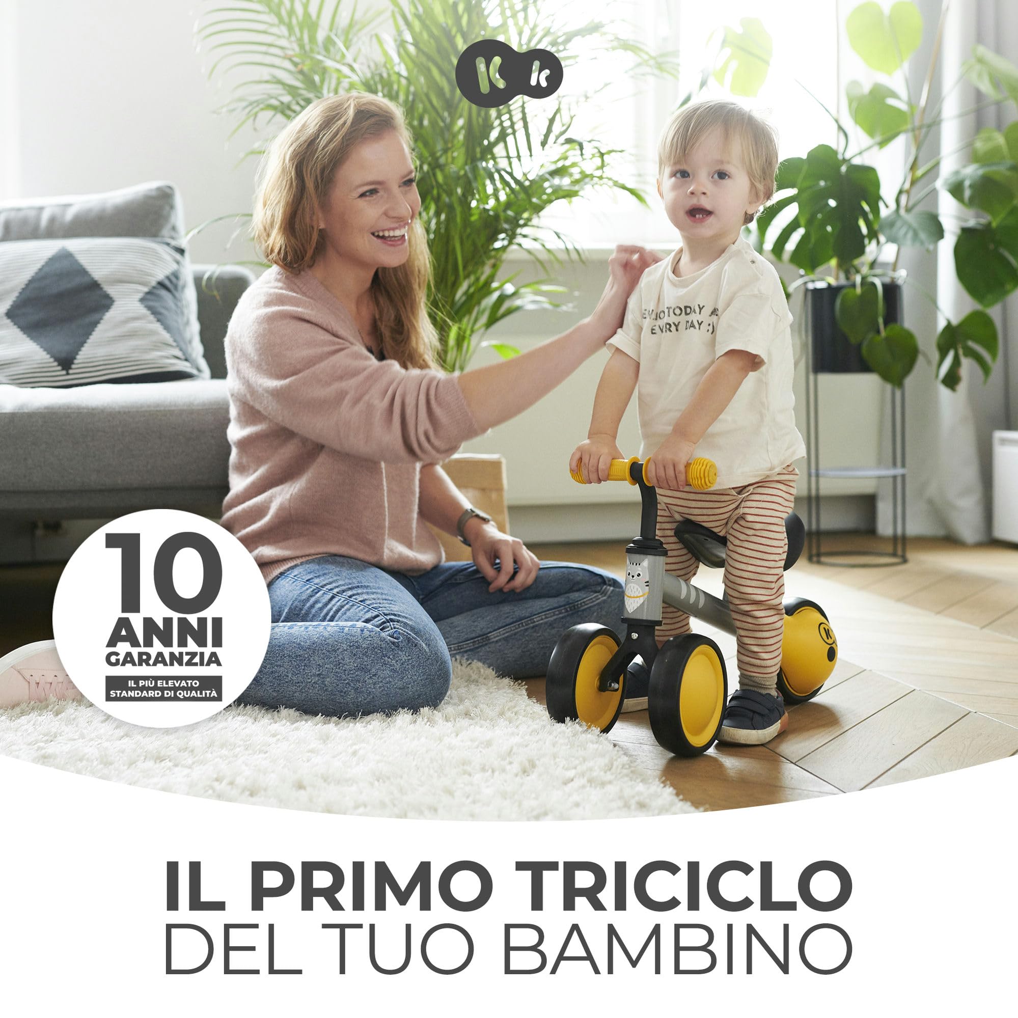 Kinderkraft Bici senza Pedali CUTIE, Bicicletta in Metallo, Sella Regolabile, Leggero Triciclo, da 1 Anno, Rosa