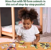 Vista 3 de Skillmatics Rompecabezas Paso a Paso – Rompecabezas de 40 Piezas y Rompecabezas para Niños Pequeños, Animales de Granja, Rellenos de Calcetines