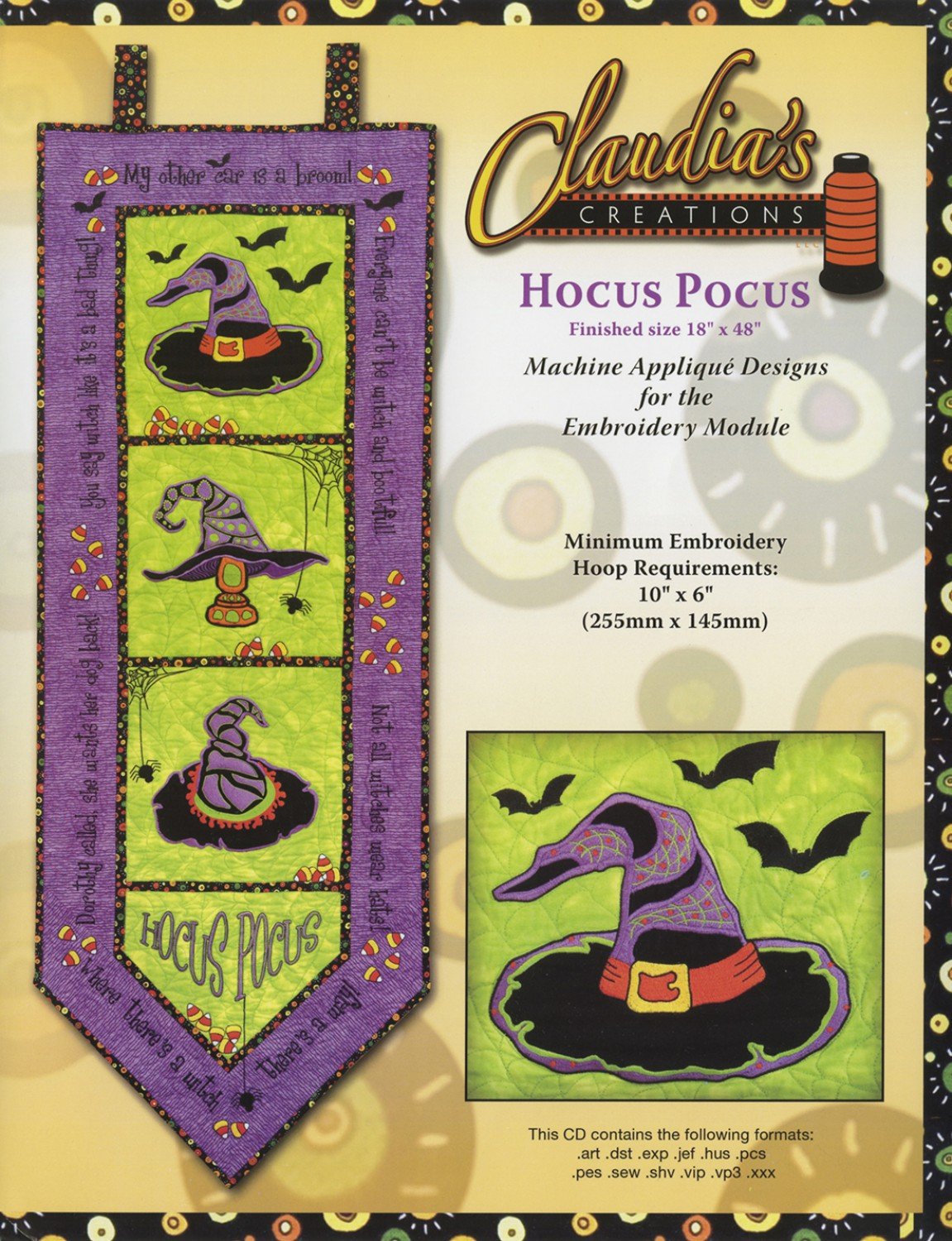 Hocus Pocus Machine Embroidery CD by Claudia's Creations