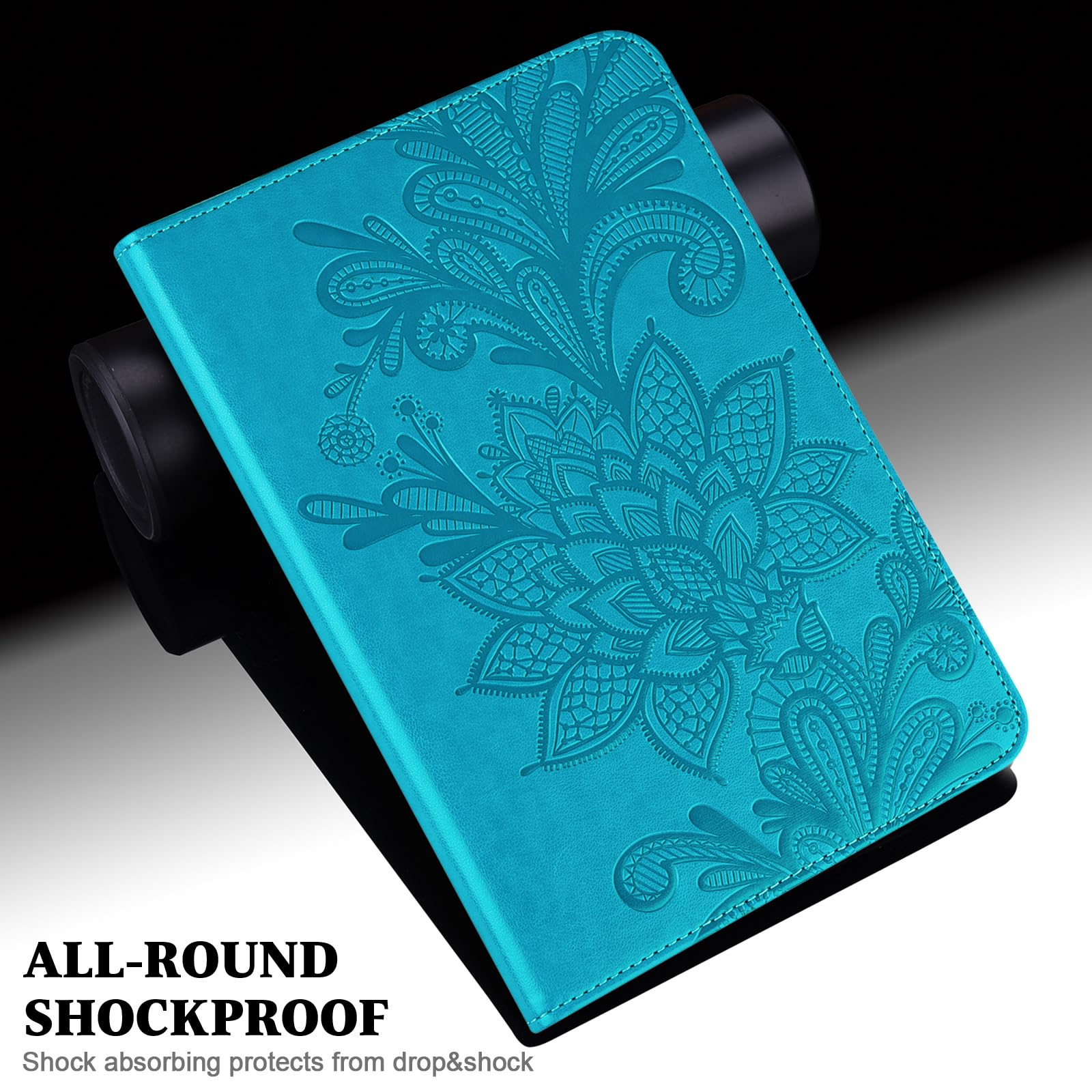 Étui de protection à rabat pour Samsung Galaxy Tab A9 Plus, avec stylet - Ultra fin - En cuir synthétique - Pour tablette Samsung Galaxy Tab A9 Plus - Bleu