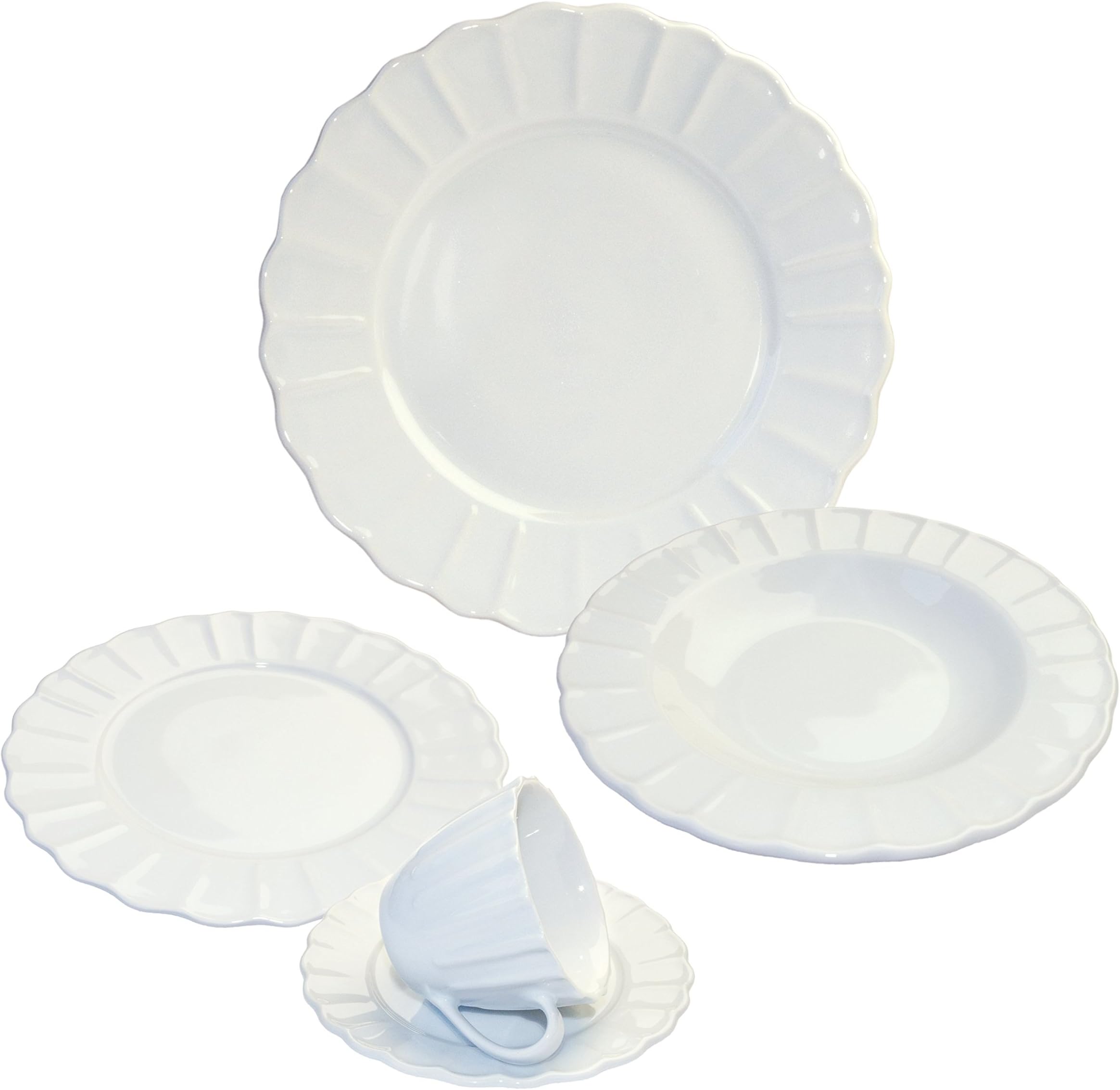 Arte Viva 30-Piece Amica Porcelain Dinnerware Place Setting, Serving for 6