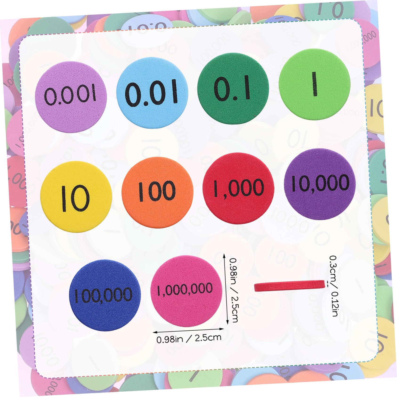 Kisangel 320 Szt. Szt Kolorowe Place Value Disks z Eva Edukacyjne Do Nauki Matematyki Rozwijające Umiejętności Wczesnej Arytmetyki i Logicznego Myślenia