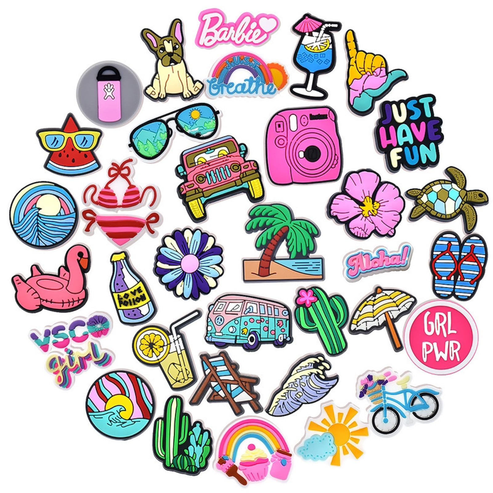 Pack 35 Adornos para Zapatos Zuecos, Shoe Charms, Pins Decorativos para Regalos de Niños Fiesta