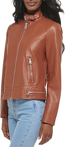 Vista 3 de Levi's Chaqueta de motocross Racer de piel sintética para mujer (estándar y plus)