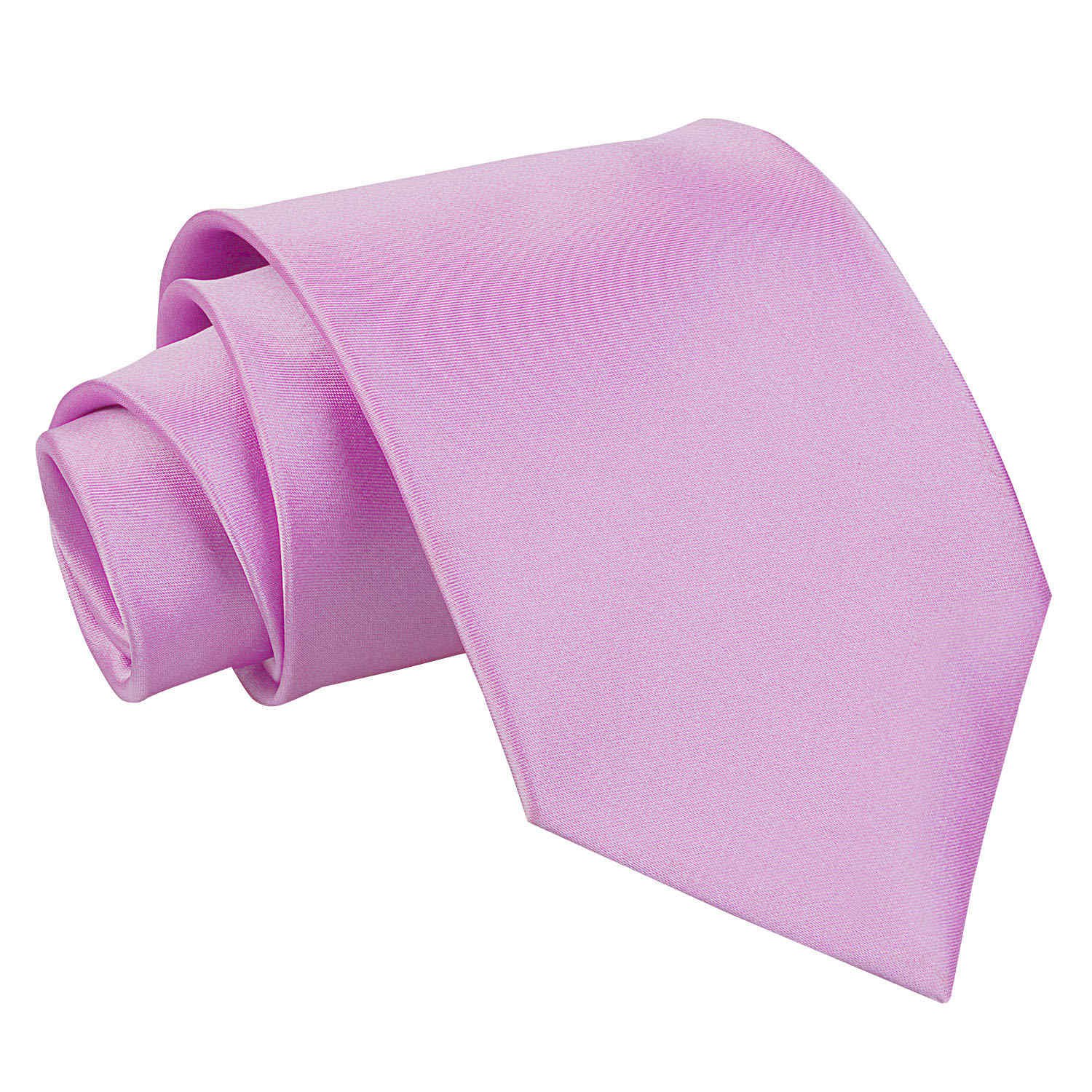 DQT Mens Plain Satin Tie – Wedding, Business & Formal Necktie - Lilac Classic 9cm