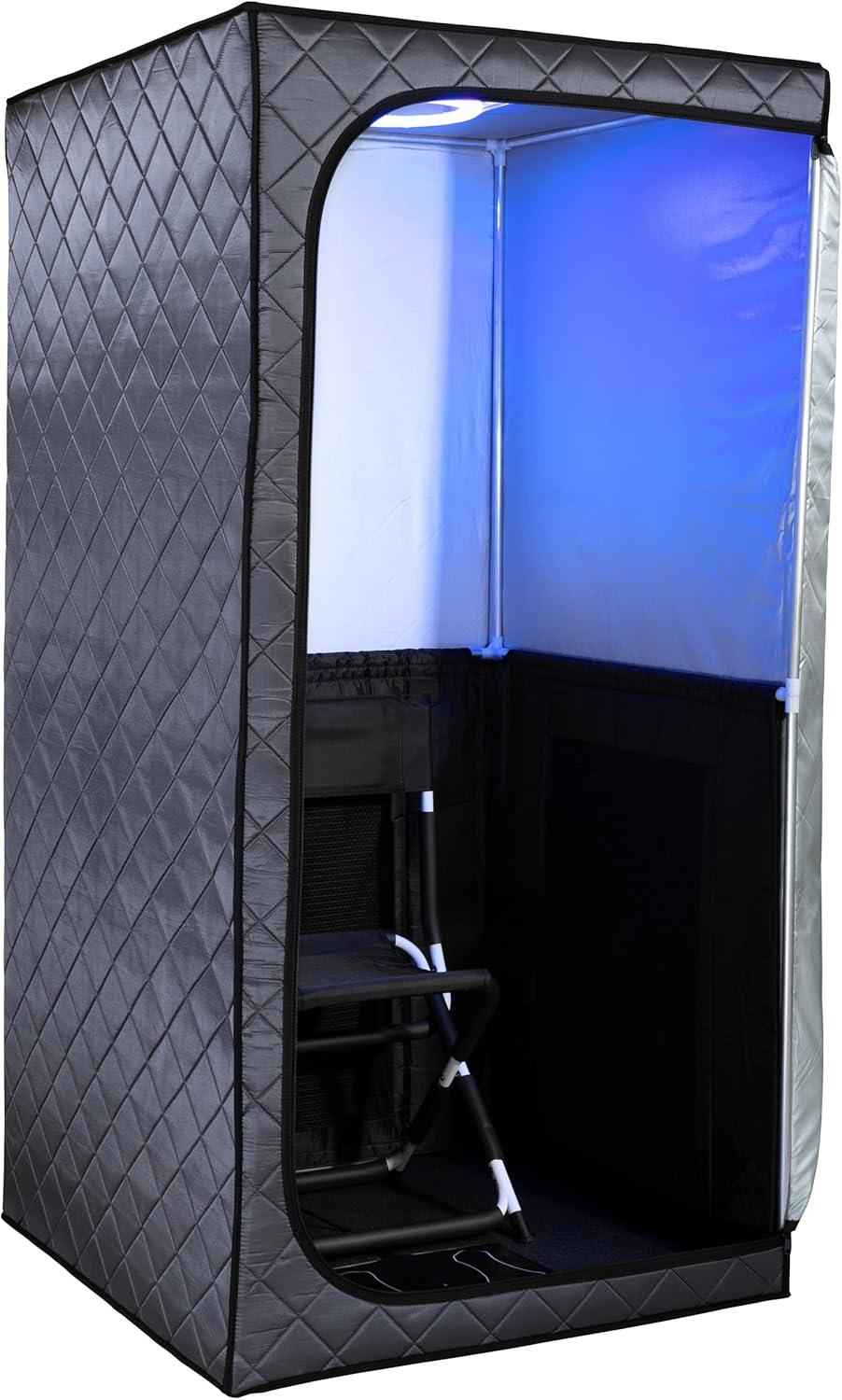 Durasage 1-Person Infrared Sauna for Home, Ultra Low EMF Infrared Panels, LED Lighting, Heating Foot Pad and Portable Chair (1-Person)