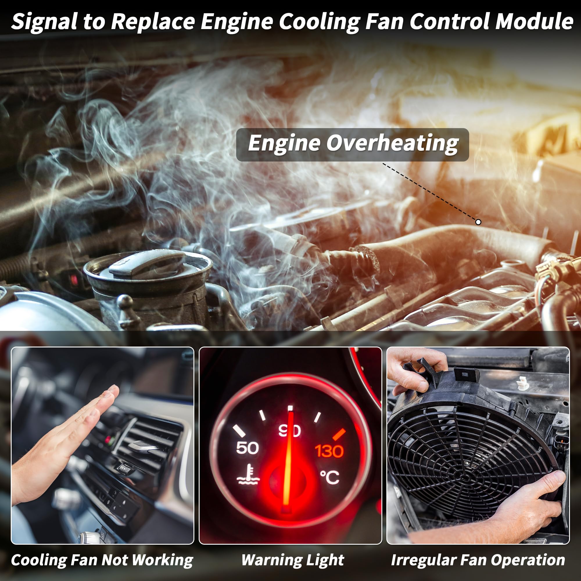 Cooling Fan Control Module Für Kia Sportage 2.4L 17-22 1pc | Für Kia Seltos 21-23, Für Hyundai Kona 1.6L 18-21, Metall, Größe 13x9cm, 5 Pin, OE 25385D9000