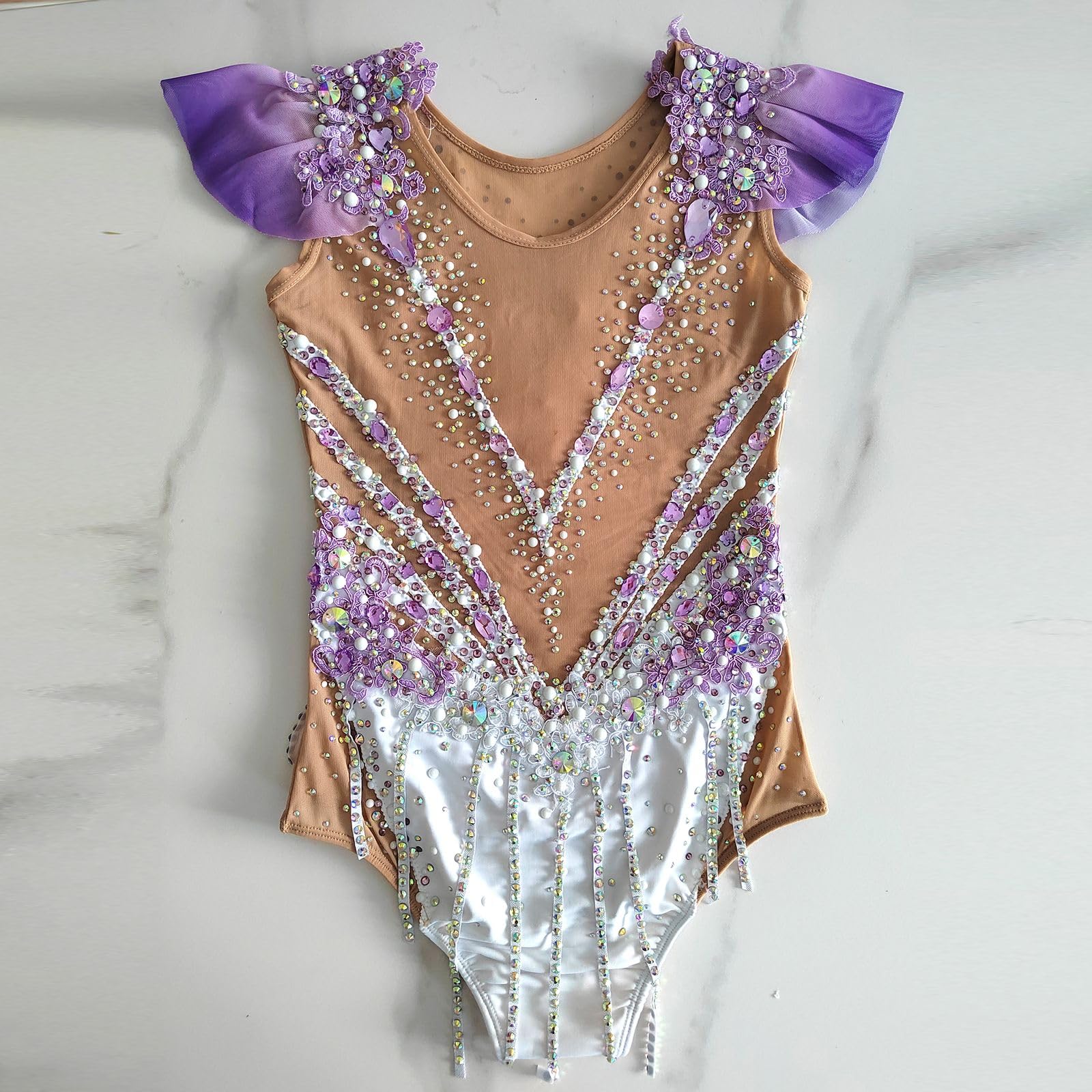 LIUHUO Body da ginnastica ritmica viola Flash Drill Girl Competition Performance