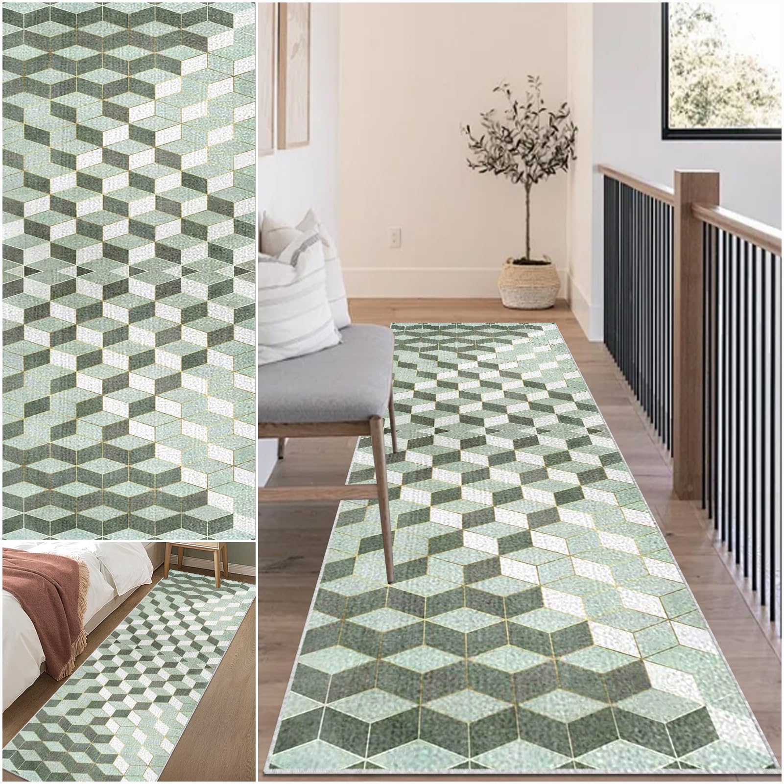 Hallway Runner Carpet Hall Runners Non Slip Extra Long Washable Kitchen Rug Runners For Hallways Entryway Low Pile Area Rugs Door Mat Indoor Carpet Runners For Hallway Bedroom Laundry 120 x 470 cm