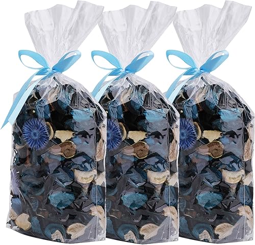 Yesland Paquete de 3 bolsas de popurrí, aroma a océano, bolsa de perfume fresco de pétalos de flores secas, cuenco y jarrón perfecto para el hogar y