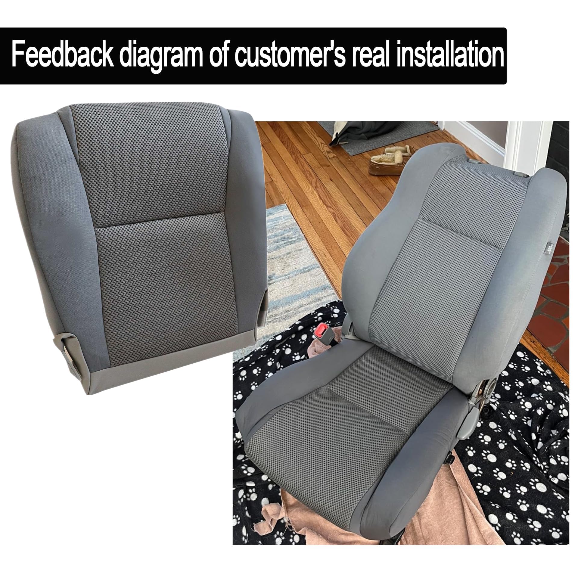OEM Style Gray Cloth Seat Cover Set For 2009-2015 Toyota Tacoma - Driver & Passenger, Front Seats