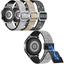 LETOID Stretchy Band for Samsung Galaxy Watch 6 5 4 44mm 40mm / Watch 5 Pro 45mm / Watch 6 Classic 43mm 47mm / Watch 4 Classic 46mm 42mm / Active 2, 20mm Nylon Elastic Replacement Strap for Women